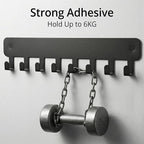 4 Pack Key Holder Wall Mount, Black Stainless Steel Key Hooks with 8 Hooks, Adhesive and Screw Mounting for Living Room Kitchen Bathroom Hallway