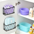 3 Pack Cabinet Organizer - Adhesive Lid Organizer Slim Space Wall Mounted Inside Cabinet Door Storage for Kitchen, Bathroom, Pantry, Under Sink