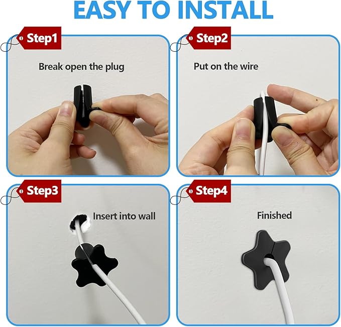 Starlink Cable Routing kit for 5/8" Wall Hole, Starlink Cable Pass Through Grommet,Starlink Rubber Wall Grommet for Starlink ethernet Cable Grommet (Black,4PCS)