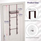 SWTYMIKI Over The Door Purse Organizer - Wall Mounted Handbag Organizer with 10 Hooks and Metal Basket, Hanging Purse Storage Rack Holds up to 10 Bags, Bag Rack Can Use As 1/2 Part, for Door, Closet