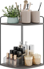 Forest Angle Bathroom Counter Organizer,Countertop Organizer,Vanity Organizers,Bathroom Storage,Bathroom Sink Caddy,Counter Shelf,Corner Counter,Corner Shelves(Black-Grey)