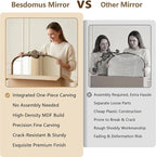 Besdomus Vintage Arched Gold Mirror: 48"x33" French Oversize Gold Antique Vanity Decorative Mirror - Baroque Traditional Ornate for Entryway/Fireplace/Bathroom - Home Decor for Fashion-Conscious