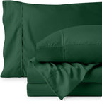 Bare Home California King Sheet Set - 1800 Ultra-Soft Microfiber Cal King Bed Sheets - Double Brushed - Deep Pockets - Easy Fit - 4 Piece Set - Bed Sheets (California King, Forest Green)