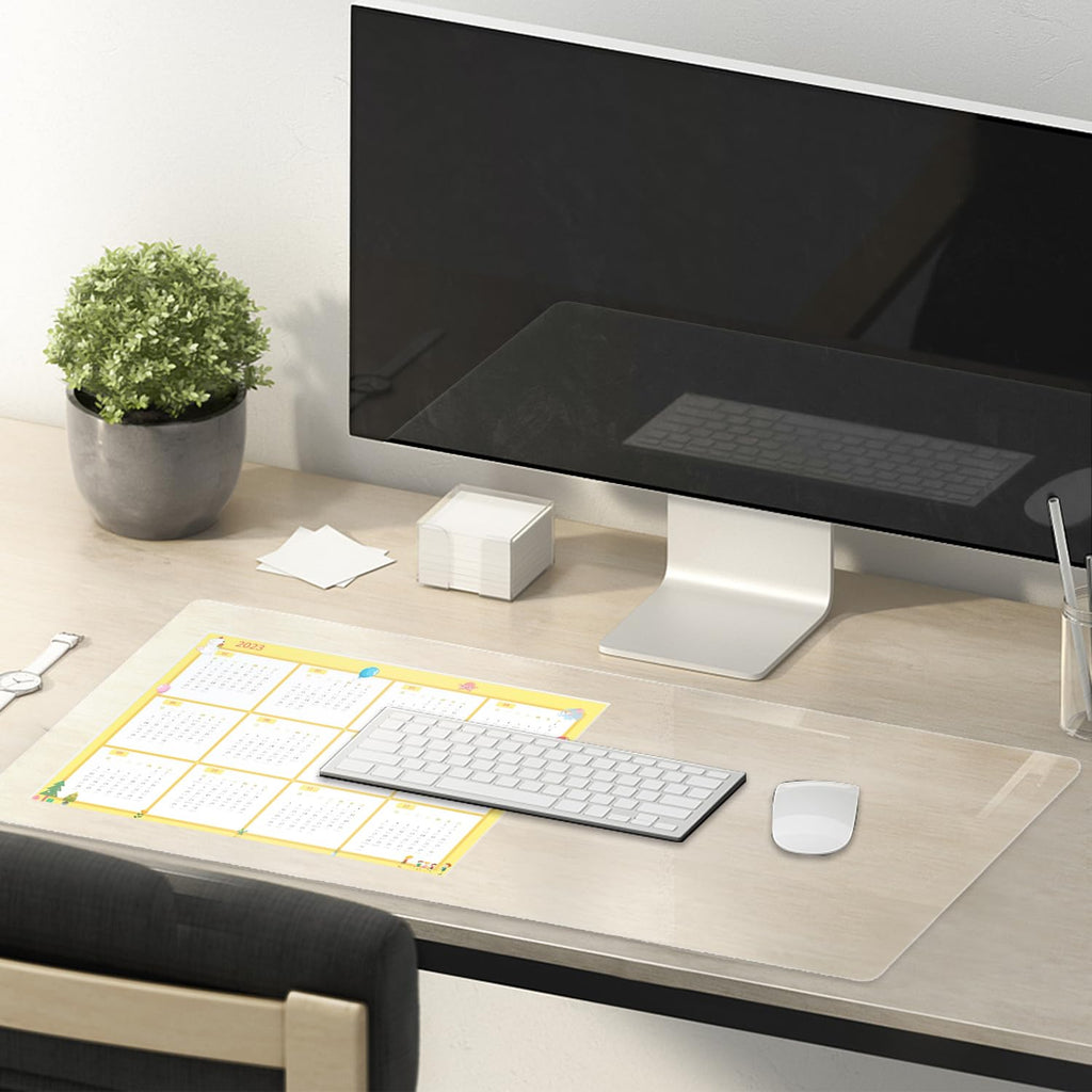 Eisdroma 16 x 72 Inch Clear Table Cover Protector, Clear Desk Mat, Transparent Table Protector, 1.5mm Plastic Table Cover, Vinyl Table Protector, Desk Mats on Top of Desks