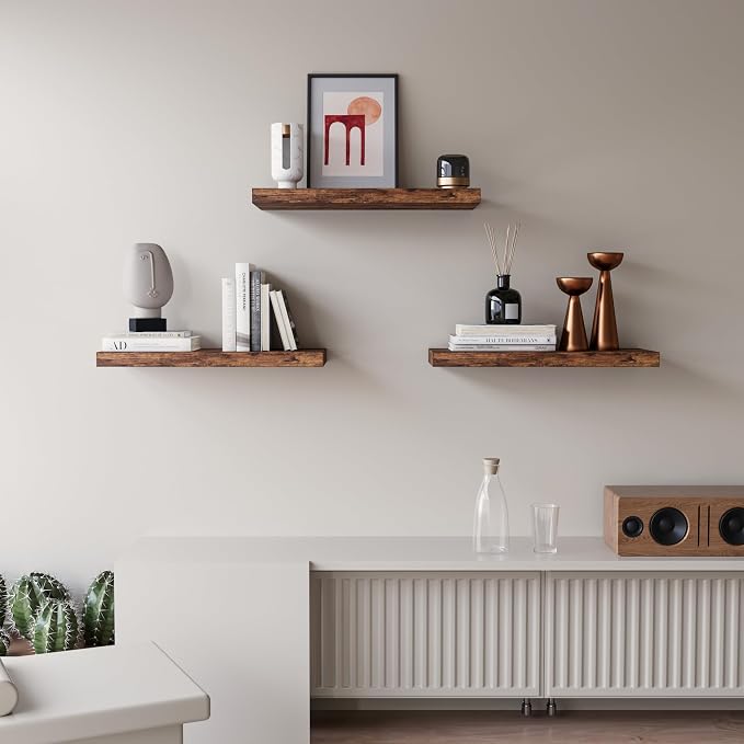 Upassion Floating Shelves for Wall Set of 3, Home Decor, Frame Display Wall