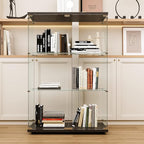 FLYMUHJIA Glass Display Corner Cabinets Storage