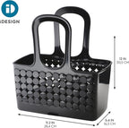 iDesign Portable Shower Tote Caddy for College Dorm or Bathroom, Set of 3, Black, Made in USA