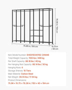 VEVOR Clothing Garment Rack, Heavy Duty Closet Wardrobe, Adjustable Tiers Clothes Racks with Steel Frame, for Bedroom, Clothing Store, Hallway
