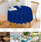 Mulbozy 12 Pack Navy Blue Round Tablecloth, 84 Inches Plastic Table Cover, Premium Disposable Round Party Tablecloth for Restaurant Dinners, Wedding, Grad Party, Baby Shower, Outdoor Camping