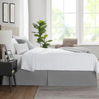 Nestl Grey Twin Bed Skirt - Twin Size Bed Skirt 14 Inch Drop - Brushed Microfiber Bed Skirts - Hotel Quality Pleated Bed Skirt - Shrinkage & Fade Resistant