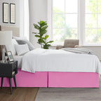 Nestl Light Pink Full XL Bed Skirt - Full XL Size Bed Skirt 14 Inch Drop - Brushed Microfiber Bed Skirts - Hotel Quality Pleated Bed Skirt - Shrinkage & Fade Resistant