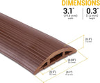 4-Foot Cord Cover - Floor Cable Management Kit for Indoor or Outdoor Use - 3-Channel Cable Raceway for Sidewalks or Walkways by Simple Cord (Brown)