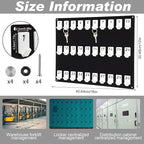Beeveer Acrylic Key Board with 30 No. Hooks Wall Mount Key Rack Holder Hanger Storage Collection for School, Garage, Car Dealer, Office, Hotel, Real Estate(Black)