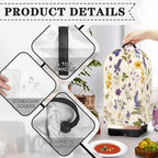 Wildflower Blender Cover for Kitchen Small Appliance Dustproof Cover Washable Foldable Coffee Appliance Covers with Durable Handle