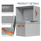 Homsorout Storage Bins with Lids - Fabric Storage Baskets for Shelves, 6 Pack Foldable Decorative Boxes with Handles, Stackable Organizer Bins for Home, Nursery, Dorm, Grey