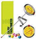 CRAFT911 Candy Thermometer with Pot Clip - Deep Fry Oil Thermometer for Frying and Candle Making (Yellow)
