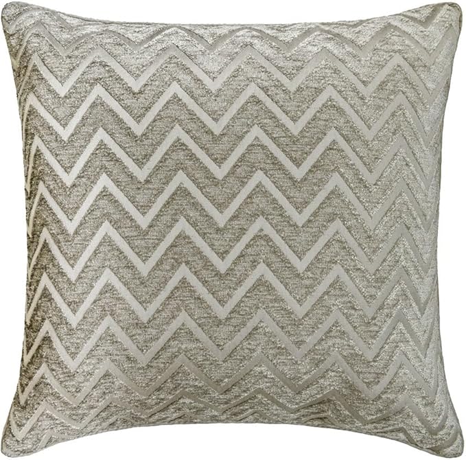 The HomeCentric King/Queen/Twin Silver Decorative CA King 86"x18" Bed Runner Without Pillow Cover, Chevron Bed Scarf on Jacquard Fabric - Silver Gleam Chevron