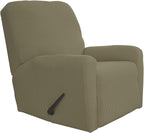 Easy-Going Recliner Stretch Sofa Slipcover Sofa Cover 4-Pieces Furniture Protector Couch Soft with Elastic Bottom Kids, Spandex Jacquard Fabric Small Checks(Recliner,Khaki)