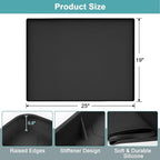 Silicone Under Sink Mat 25 x 19, Waterproof Under The Sink Mats for Kitchen, Under Kitchen Sink Mats and Protectors, Under Bathroom Sink Mat, Cabinet Liner Shelf Liner Black