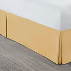 Nestl Gold Bed Skirt King Size - King Bed Skirt 14 Inch Drop - Brushed Microfiber Bed Skirts - Hotel Quality Pleated Bed Skirt - Shrinkage & Fade Resistant