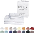 Bella Coterie Luxury Bamboo Viscose Queen Size Sheet Set | 100% Organically Grown | Ultra Soft | Cooling for Hot Sleepers | 18" Deep Pocket [White]