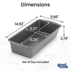 GoodCook Set of 2 Extra Large 13" x 5" Nonstick Steel Bread Loaf Pans, Gray - Set of Two Loaf Pans, Even Heat Distribution, Scratch-Resistant Nonstick Coating, Durable Construction, Easy to Clean