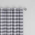 3 Pc Cotton Classic Country Farmhouse Kitchen Window Curtain Grommet Top -Grey & White Buffalo Check Tier & Valance Set, 54" x 18" / 32" x 24"