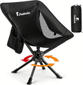 Folding Camping Chairs Lightweight & Portable, No Assembly, 360° Swivel Camping Chair for Adults, Compact Outdoor Chairs for Beach, Lawn, Travel, Backpacking, Hiking, Fishing