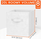 Criusia Storage Cubes - 11 Inch Heavy Duty Fabric Storage Bins for Shelves Closet Cube Organizer - 8 Pack Collapsible Cube Storage Bins Baskets for Clothes Blankets Toys - Nursery Organization (White)