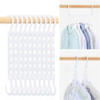 HOUSE DAY Sturdy Plastic Space Saving Hangers Cascading Hanger Organizer Pack of 20 Closet Space Saver Multifunctional Hangers for Heavy Clothes (White)