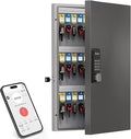 72 Key Key Lock Box Wall Mount, Smart Key Management Cabinet with App, Key Access Log Tracking, Digital Keypad, Bluetooth & WiFi Unlock (Sold Separately) for School, Office, Business