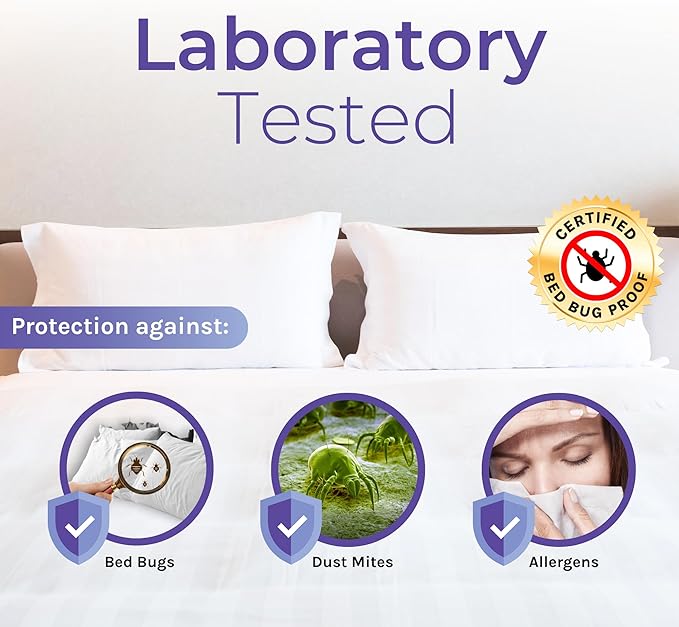 6 Gauge Vinyl Bed Bug Mattress/Box Spring Cover- Waterproof Encasement- Perfect for Bed wetting (California Long Twin)