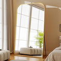 Full Length Mirror 81"x41" Arched Floor Standing Large Mirrors Full Body Mirror with Stand - with Aluminum Frame for Bedroom Living Room, Gold