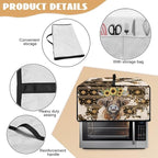 Convection Toaster Oven Cover with Pockets, Easy to Clean, Smart Microwave Baking Oven Dust Cover for Countertop, M, Aztec Highland Cow Sunflower Tribal Pattern