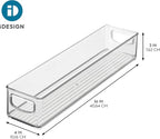 iDesign Slim Clear Plastic Storage Bin, Extra Long Narrow Stackable Organizer for Kitchen and Pantry