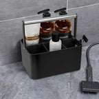 BYUNER Black Shower Caddy Portable: Plastic Bathroom Caddy Countertop,Cleaning Caddy Organizer with Handle,Utility Hard Shower Basket Storage Tote for Toiletry,College Dorm Room Essential for Guys/Men