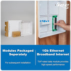 ICC 14” Plastic Structured Wiring Enclosure with Cover, Includes 3 Connectivity Modules (CAT6 8-Port PoE++ Module, 1x8 Bridged Telephone RJ31X Module, 1x6 Video Module), UL Listed, TAA Compliant
