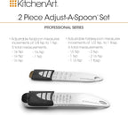 KitchenArt Stainless Steel Pro Sliding Adjust-A-Tablespoon and Teaspoon, Adjustable Measuring Spoon Set