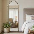 MISSDAY Arched Full Length Mirror, 64"x21" Full Body Mirror with Stand, Floor Mirror Long Free Standing, Leaning or Hanging, Aluminum Thin Frame Wall-Mounted Mirrors Wall Mirrors for Bedroom, Black
