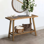 HOKYHOKY Reclaimed Solid Wood Console Table, 43.3" Farmhouse Entryway Table, Narrow Couch Tables Behind Sofa, 2 Tiers Accent Tables for Hallway, Entrance, Foyer, Living Room