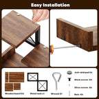 Abiglifty Desk Shelf Organizer, Wooden Desktop Organizers, 3 Tier Desk Hutch Small Bookshelf, Nightstand Organizer, Riser Display Stand for Office, Dorm, Home (Brown)