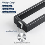 Sayayo Matte Black Towel Bar for Bathroom, 8 Inch Hand Towel Holder Wall Mount Square Towel Ring SUS304 Stainless Steel Towel Rack