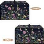 Microwave Dust Cover, Floral Heat-Resistant Waterproof Polyester Fabric Microwave Oven Dust Cover Case Dustproof Protections Protector for Microwaves Ovens