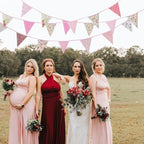 Zwiebeco 39Ft Pink Floral Fabric Bunting Banner Triangle Flag Party Decorations Hanging Cotton Rustic Vintage Flowers Garland Pennants for Wedding Birthday Tea Nursery Home Outdoor Garden Accessories