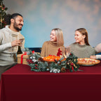 32 Pack Maroon Plastic Tablecloth for Rectangle Tables, Premium Decorative Burgundy Disposable Table Cloths for Parties, Rectangle Party Table Cover for Birthday Anniversary Graduation, 54x108 Inch