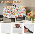 Microwave Oven Dust Cover, Dog Paw Polyester Dust Cover for Microwave Oven for Most Microwaves Oven Cloth Covers Waterproof Microwaves Dusts Covers Anti-Scratch Washable