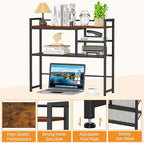 Snughome 31.9" Desk Shelf, Desktop Organizer Shelf, Desk Hutch Dorm, 3-Tier Desk Display Rack, Desktop Bookshelf, Multipurpose Wood Desk Organizer Storage Rack for Home Office Dorm