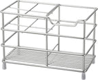 Urbanstrive 304 Stainless Steel Bathroom Toothbrush Holder Toothpaste Holder Stand Bathroom Accessories Organizer (Silver, Large)