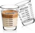 SAIAOKJ Shot Glasses Measuring Cup Set 2PACK Espresso Shot Glasses Liquid Heavy Glass 26-Incremental Measurement 1 OZ, 2 TBS, 6 TSP, 30 ML Kitchen Tools (Black)