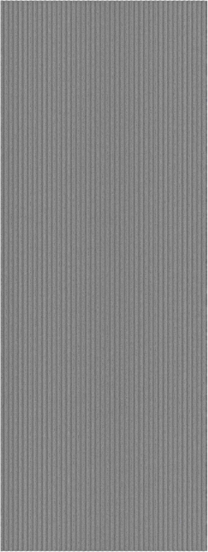 Ottomanson 2' x 21' Hallway Runner with Scraper Pile Extra Durable Non-Slip Rug Mat for Indoor & Outdoor Use - Ideal for Kitchen, Entryway, Patio & Garage - High-Traffic Carpet, Gray